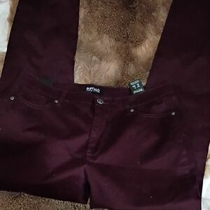 Buffalo David Bitton Women's Dark Burgundy Skinny Jeans